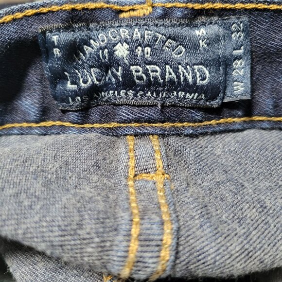 Lucky Brand Jean Shorts Mens Size 28 Cut Off Jorts Dark Wash Denim Low Rise - Picture 3 of 5